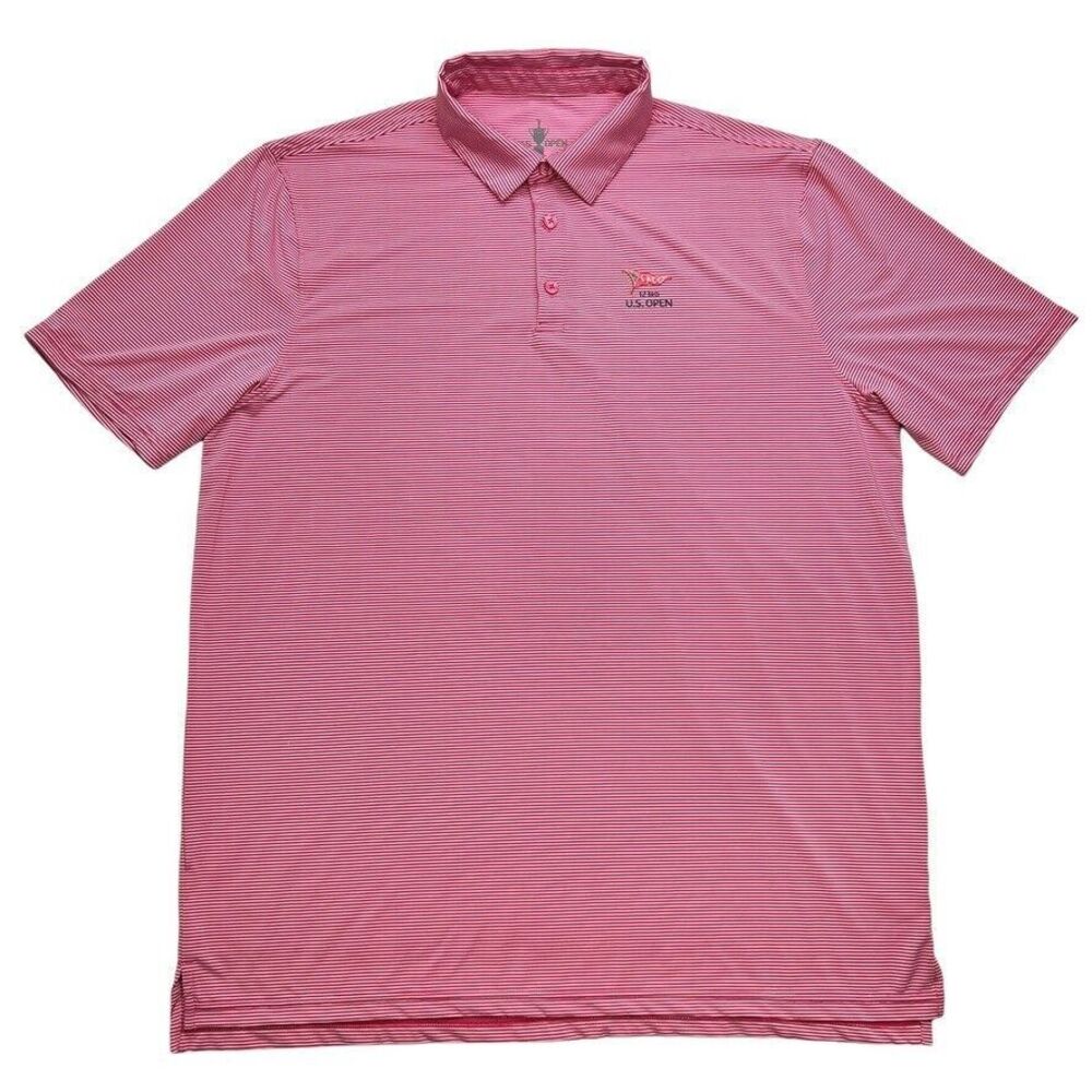 US Open Golf Polo Shirt Official 123rd‎ LACC 2023 Mens XL Blue Stripes Stretch